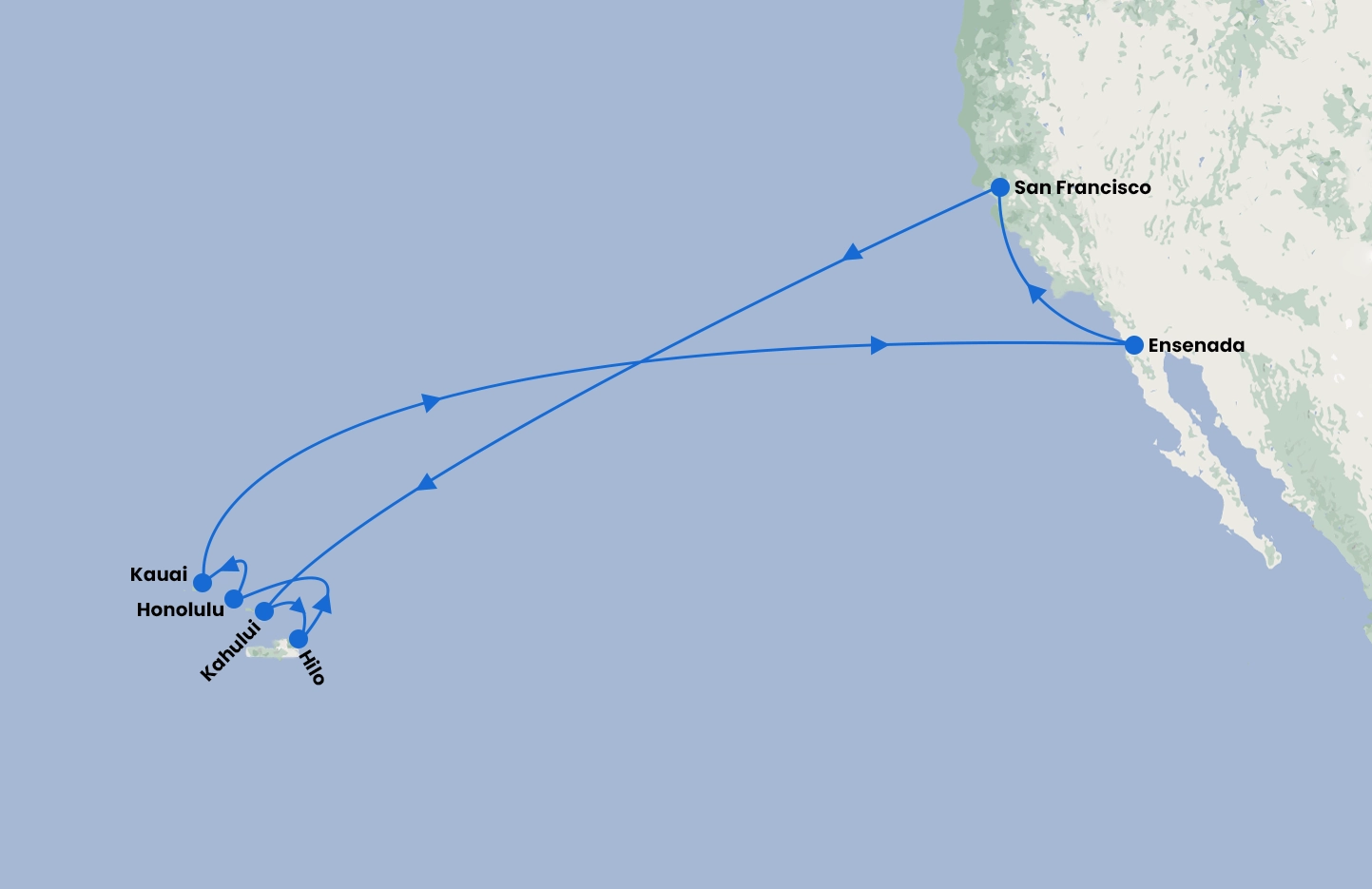 Las Vegas, San Francisco Hawaiin Explorer With Ruby Princess